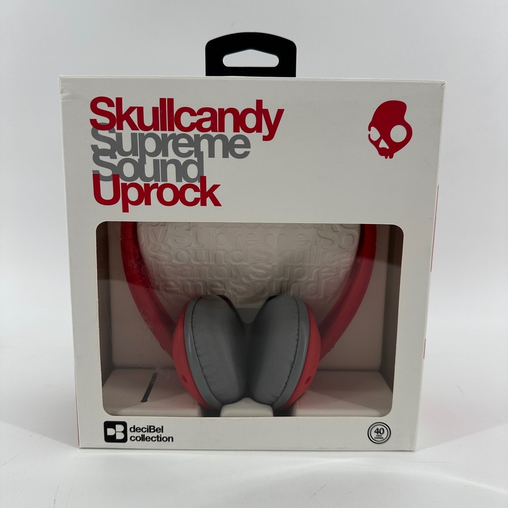Skullcandy Supreme Sound Uprock Red Wired On-Ear Headphones S5URDZ-218 New